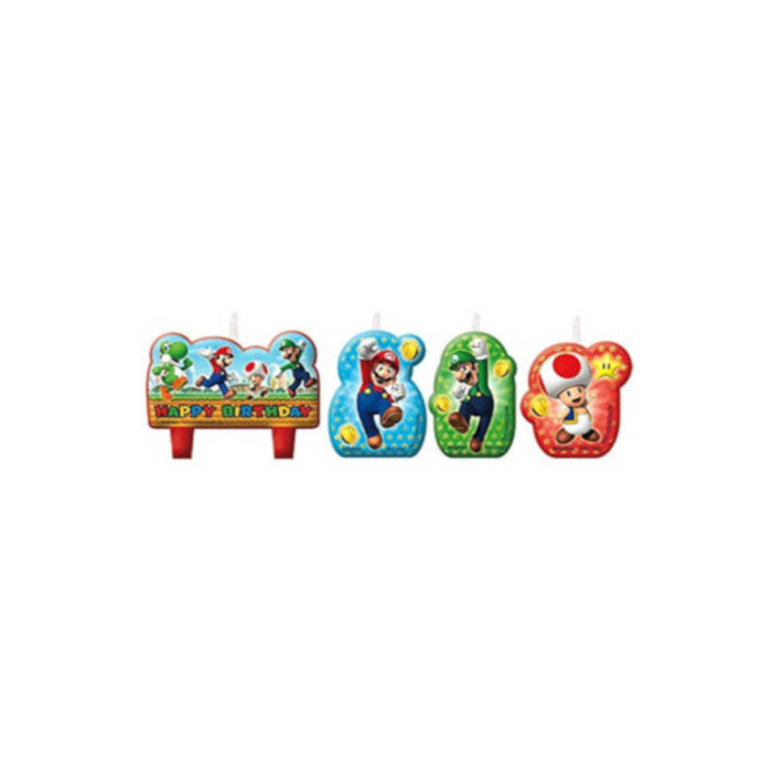 Super Mario Verjaardagskaarsen (4 stuks) - Afbeelding 2