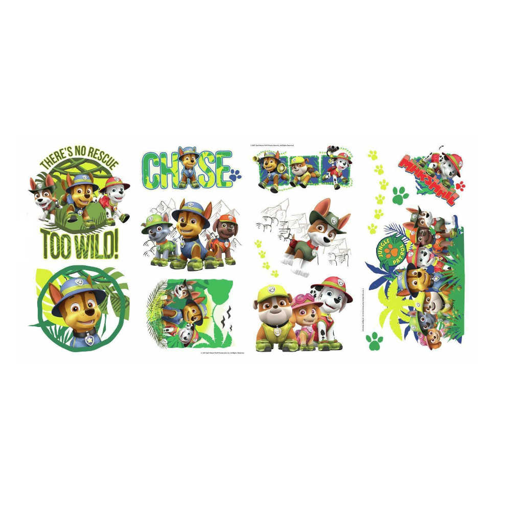 Groene achtergrond Geaccepteerd Garderobe Paw Patrol muursticker Jungle - Tunesstore Speelgoed Groothandel en Winkel  in Borne