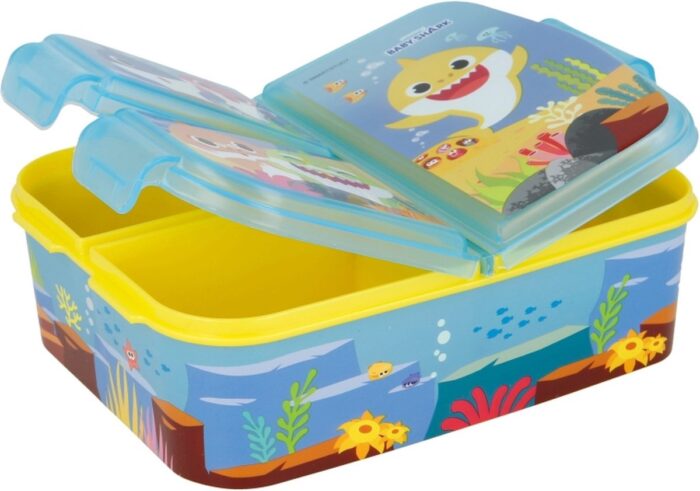 Baby Shark Multi Broodtrommel 3 vakjes - 18x13 cm - Brooddoos - Afbeelding 2