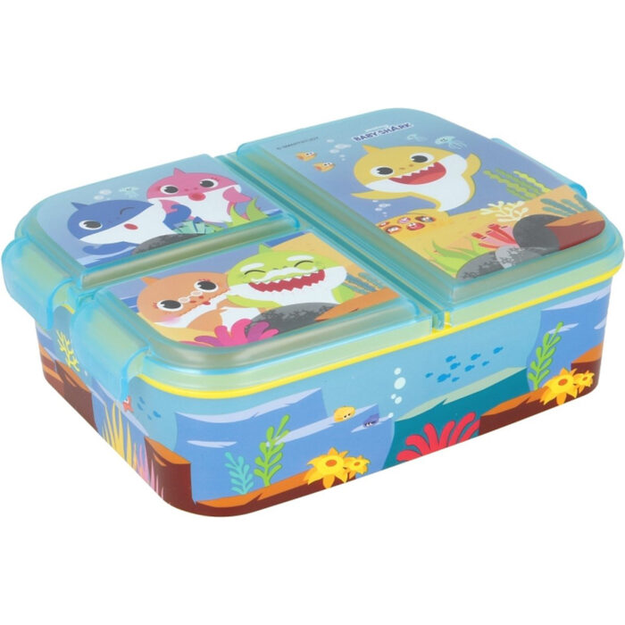 Baby Shark Multi Broodtrommel 3 vakjes - 18x13 cm - Brooddoos