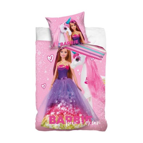 Barbie dekbedovertrek Unicorn 140 x 200 cm - 60 x 70 cm (katoen)