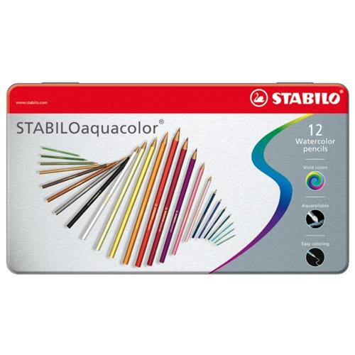 Kleurpotloden Stabilo Aquacolor Blik 12 Stuks