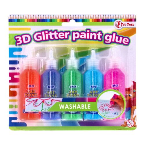 Glitterlijm 5 kleuren