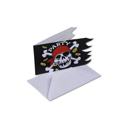 Piraten Uitnodigingen (6 stuks)