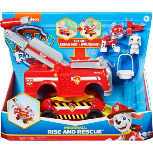 PAW Patrol - Transformerende Marshall Rise'n'Rescue-speelgoedvoertuig met actiefiguren en accessoires