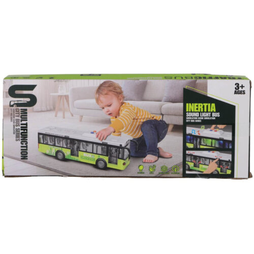 Stadsbus 1:16 + Licht en Geluid Wit/Groen