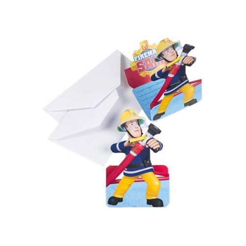 Brandweerman Sam uitnodigingen (8 stuks)