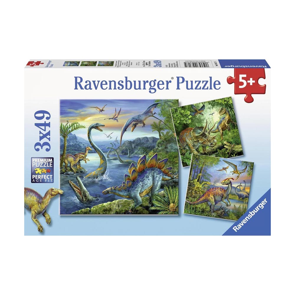 Dinosauriërs Puzzels (3x49 stukjes)