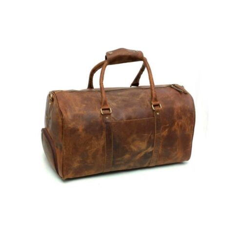 Dyronics Luxe Leren Reistas Cognac – Weekendtas