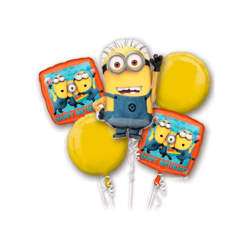 Setje van 5 Minions folie ballonnen