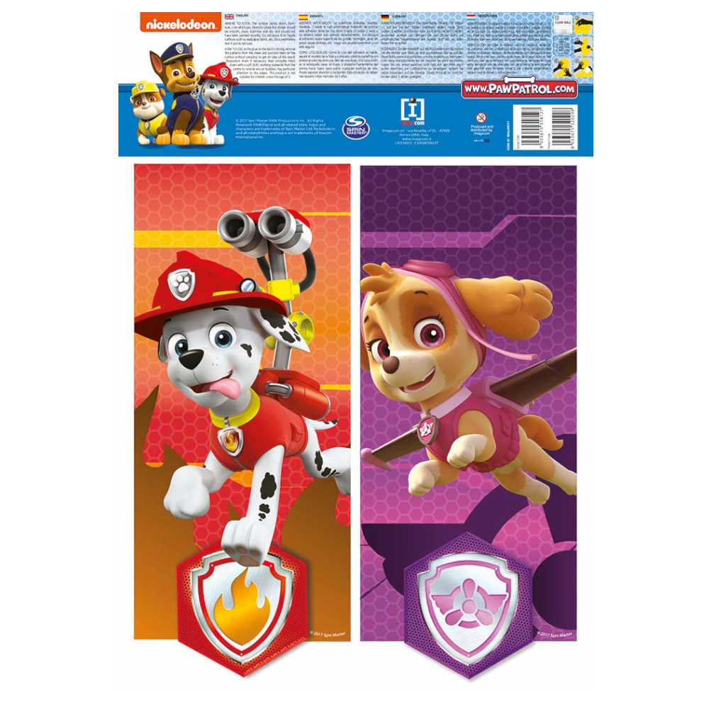 Paw Patrol muurstickers 4 stuks - Afbeelding 2