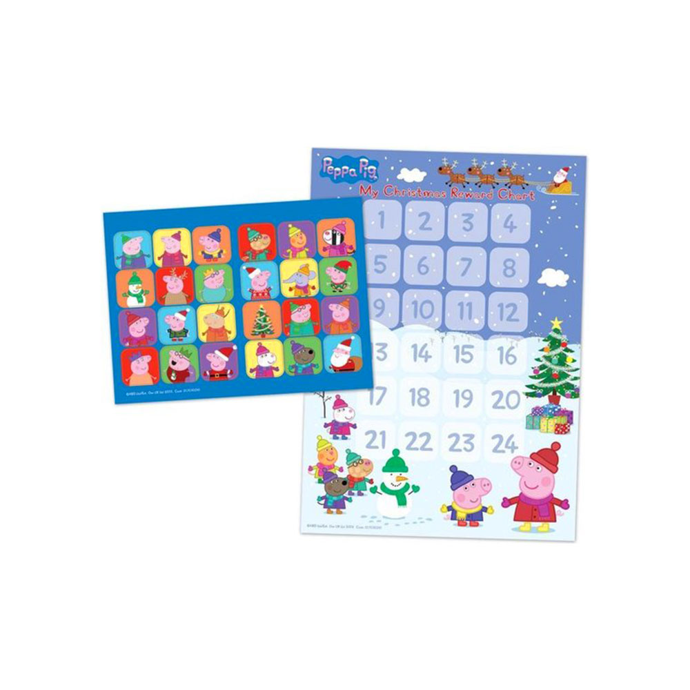 Peppa Pig advent beloningskalender met 24 bijpassende stickers