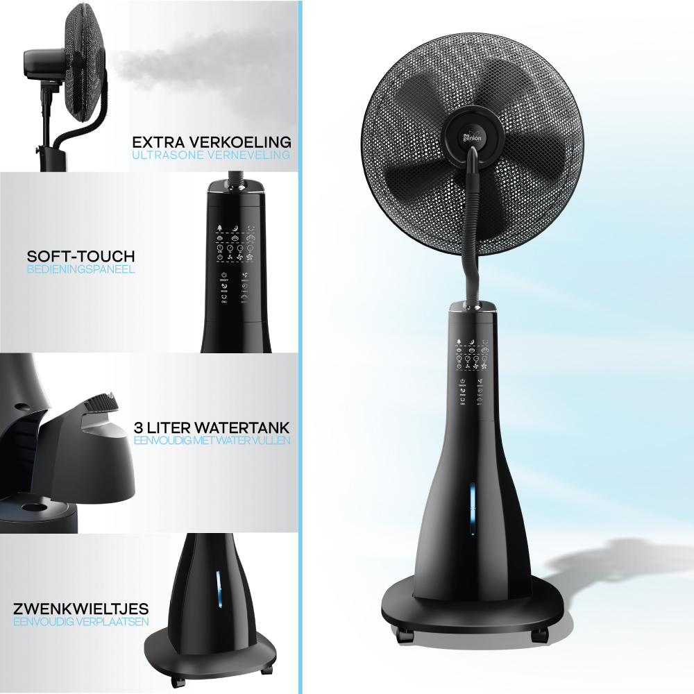 Progenion Ventilator met Waternevel voor Aangename Verkoeling - Afbeelding 2