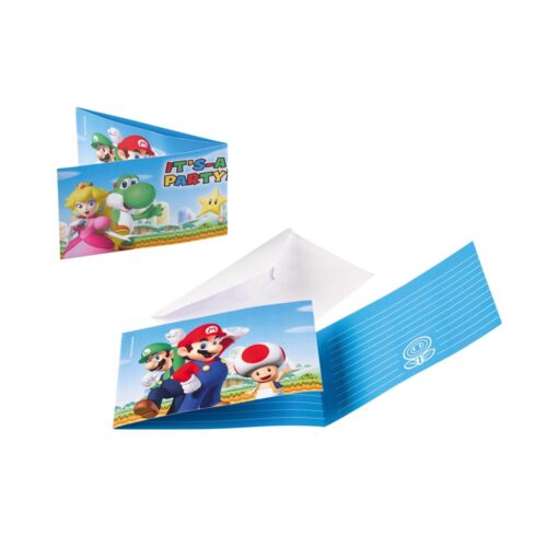 Super Mario Uitnodigingen (8 stuks)