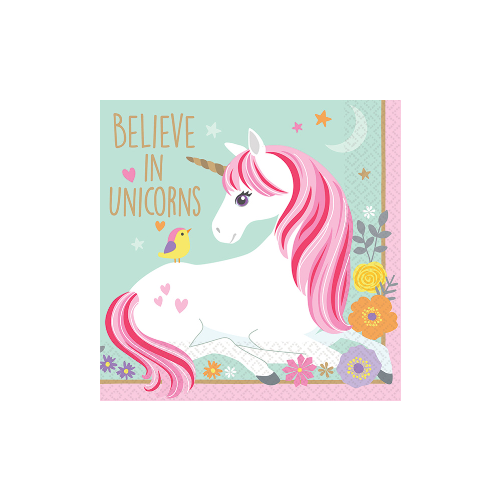 Unicorn Servetten 25x25 cm | Set van 16