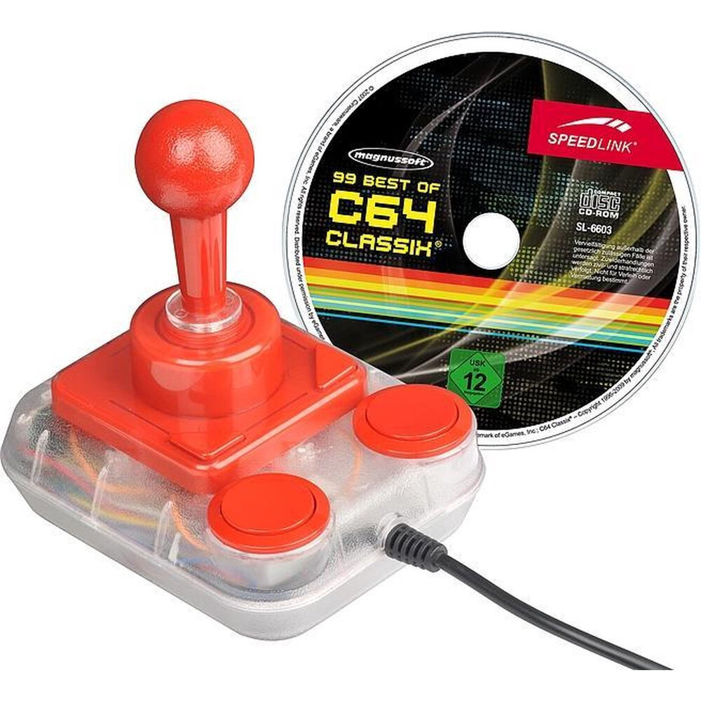 SPEEDLINK Competition Pro USB Joystick + Game-Collection 99 C64 Classix Rood PC