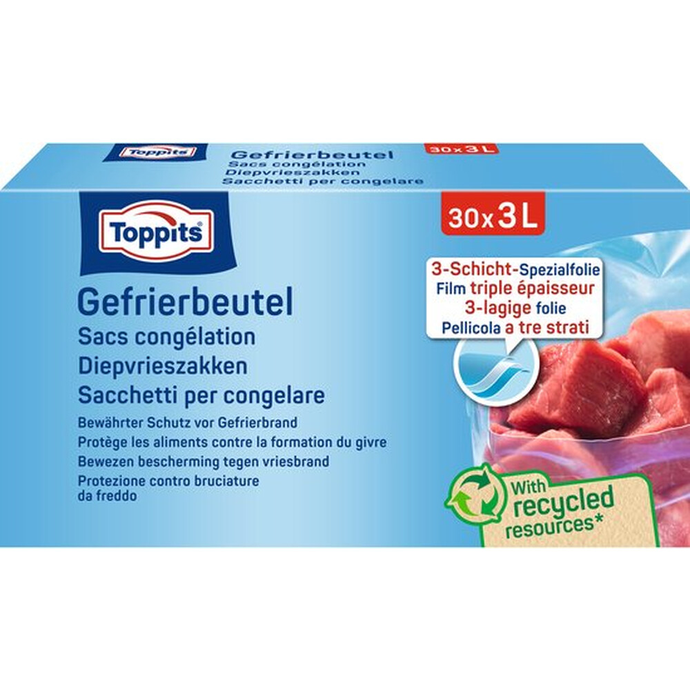 Toppits | Diepvrieszakjes | 3 liter | 30 stuks