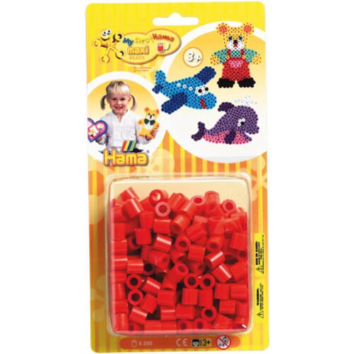 Maxi Strijkkralen Hama Rood 250 Stuks