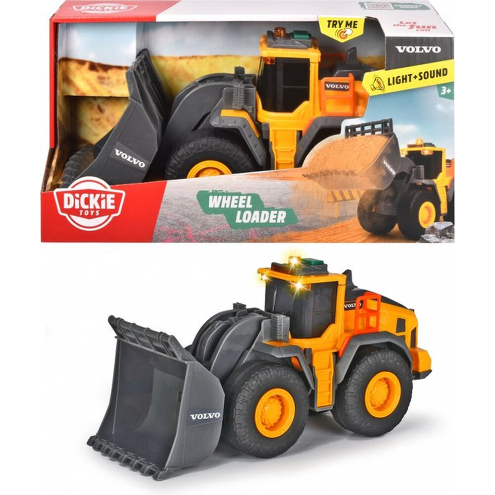 Dickie Toys Volvo - Wiellader - Constructie - 23 cm - Licht & Geluid - Speelgoedvoertuig