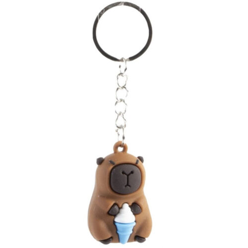 1x Capybara Sleutelhanger - Relaxte Cute 3D Rugzak Hanger - Siliconen - Trendy Cadeautje - Populaire Rage