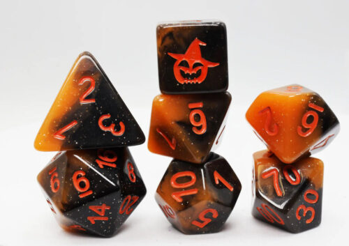Halloween Pumpkin RPG Dice Set