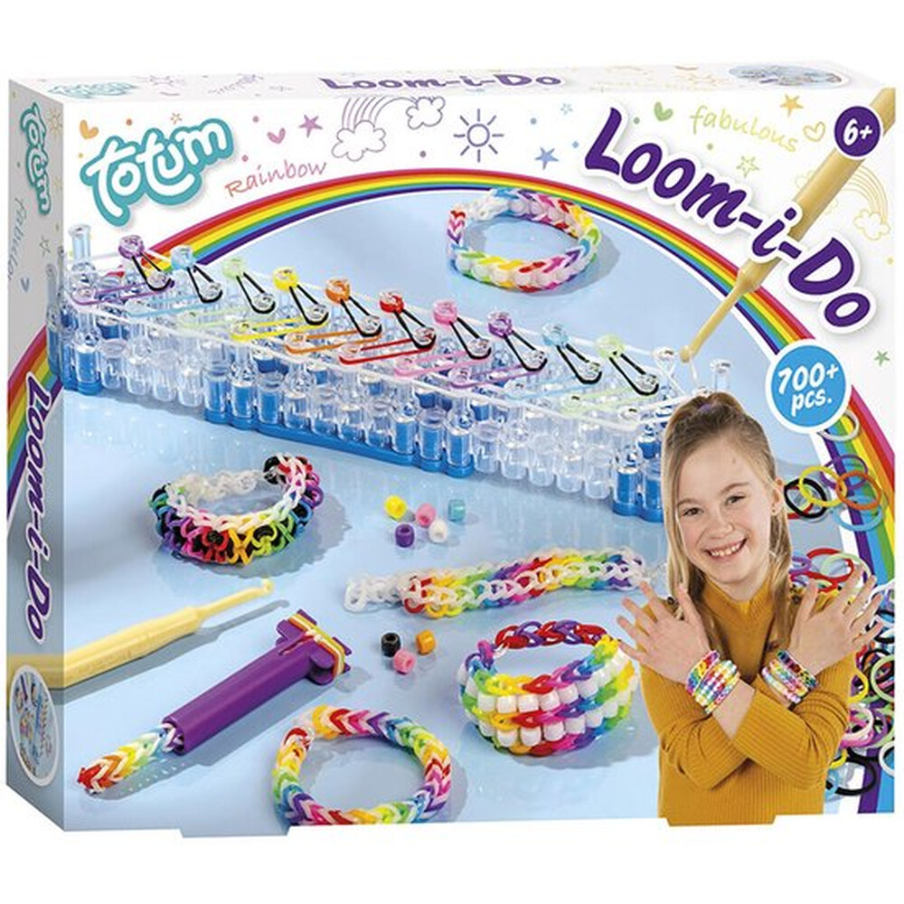 Totum Looming set armbandjes maken | Loom I do knutselset incl. tool en loom elastiekjes - cadeautip creatief speelgoed