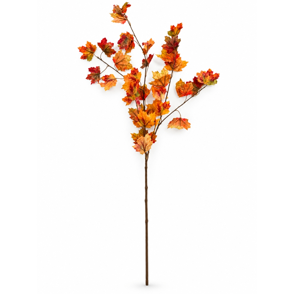 Kunstmatige herfsttak met esdoornbladeren