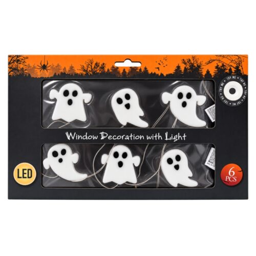 Verlichte spookraamdecoratie in originele verpakking