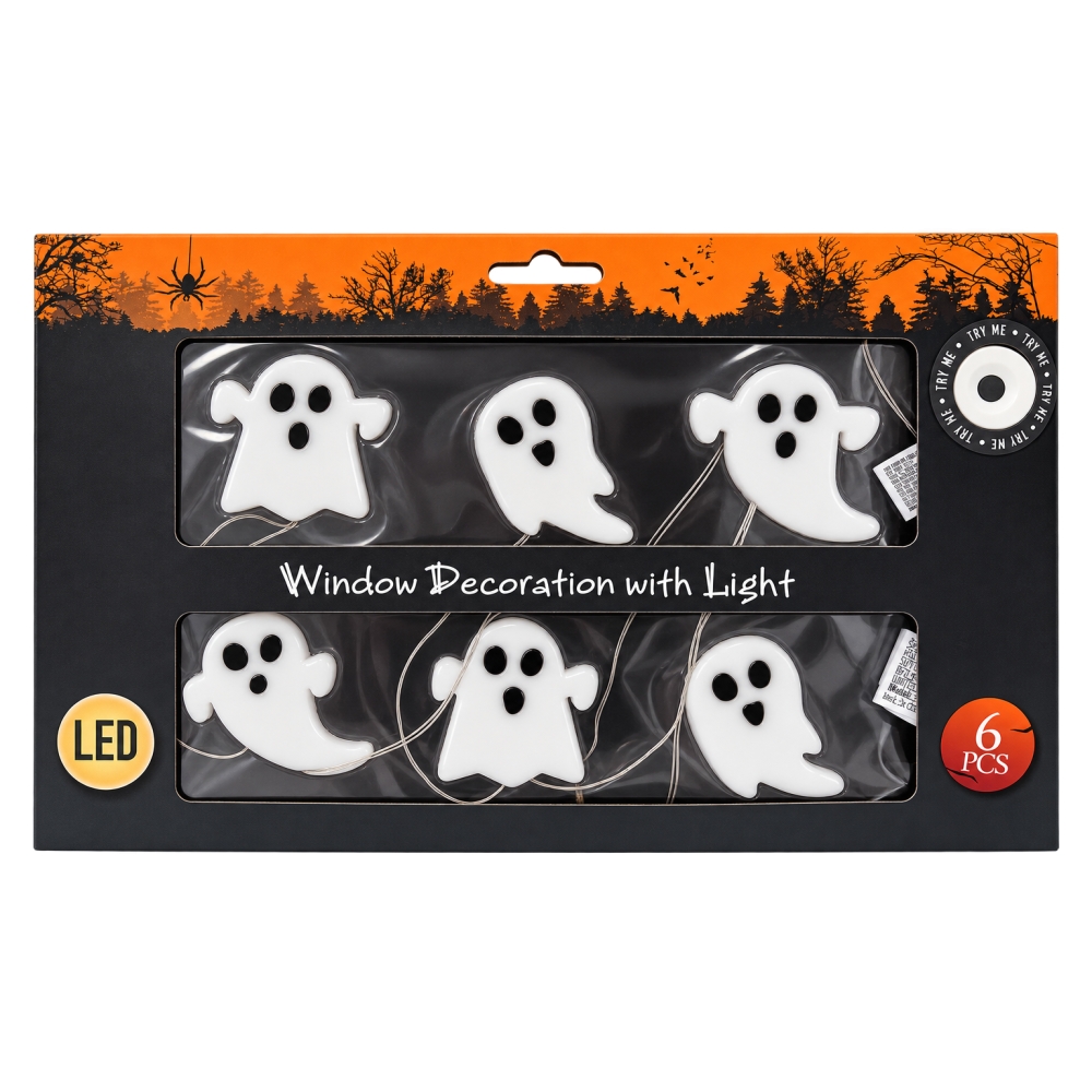 Verlichte spookraamdecoratie in originele verpakking