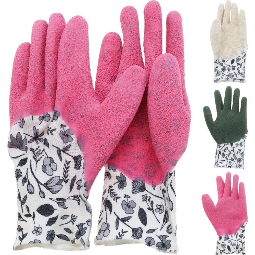 Tuinhandschoenen print 3 assorti kleur (assortiment – willekeurige uitvoering)